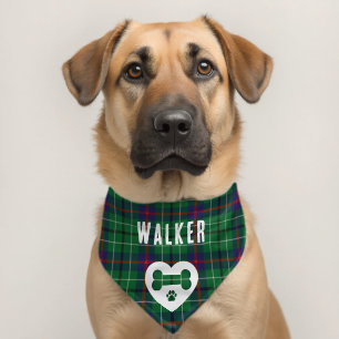 Rustic Plaid Custom Dog Tartan Pet Bandana Collar