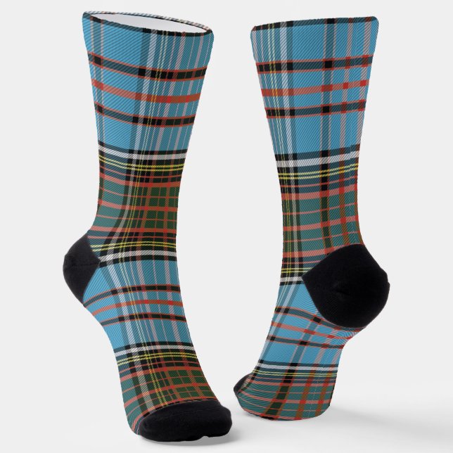 Rustic Plaid Elegant Anderson Tartan Socks (Angled)