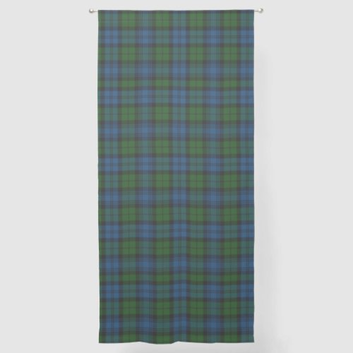 Rustic Plaid Elegant Campbell Military Tartan Sheer Curtains