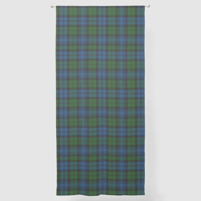 Rustic Plaid Elegant Campbell Military Tartan Sheer Curtains (Front)