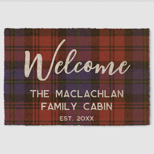 Rustic Plaid Elegant Family Cabin Tartan Fiber Doormat