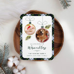 Rustic Plaid Family Christmas 2 Pet Photos Tartan Magnet<br><div class="desc">Our enchanting Custom Plaid Christmas Greetings Magnet featuring your pet's photos is a delightful way to spread the holiday cheer and leave a lasting impression on your friends and family. This beautifully designed card is adorned with rustic tartan background and the reverse side, evoking the warmth and charm of the...</div>