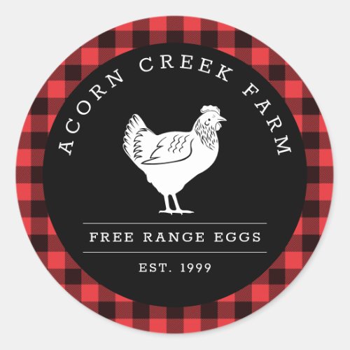 Rustic Plaid Family Farm Chicken Labels