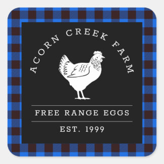 Rustic Plaid Family Farm Chicken Labels