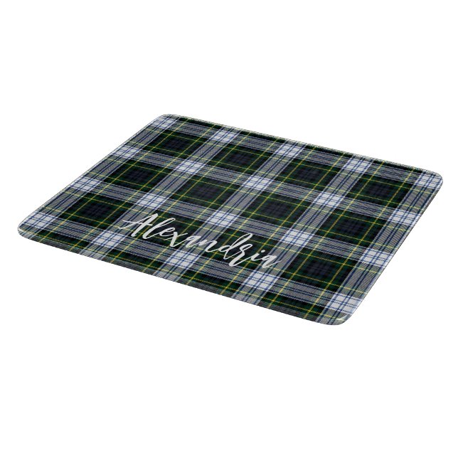 Rustic Plaid Gordon Personalized Tartan Custom Cutting Board (Corner)