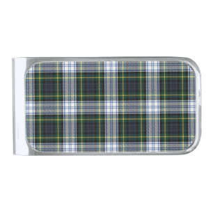 Rustic Plaid Gordon Tartan Silver Finish Money Clip