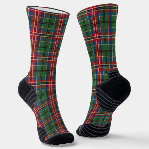 Rustic Plaid Green and Red Checkered Tartan Socks