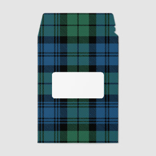 Rustic Plaid Green Blue Campbell Tartan Envelope Mailers