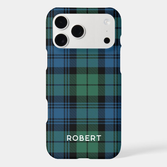 Rustic Plaid Green Campbell Tartan Elegant Custom iPhone Case (Back)