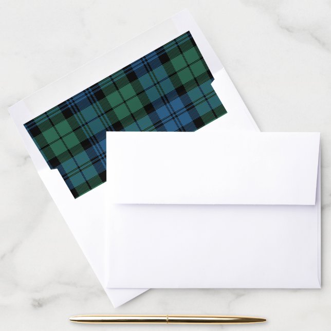 Rustic Plaid Green Campbell Tartan Elegant Envelope Liner (Desk)