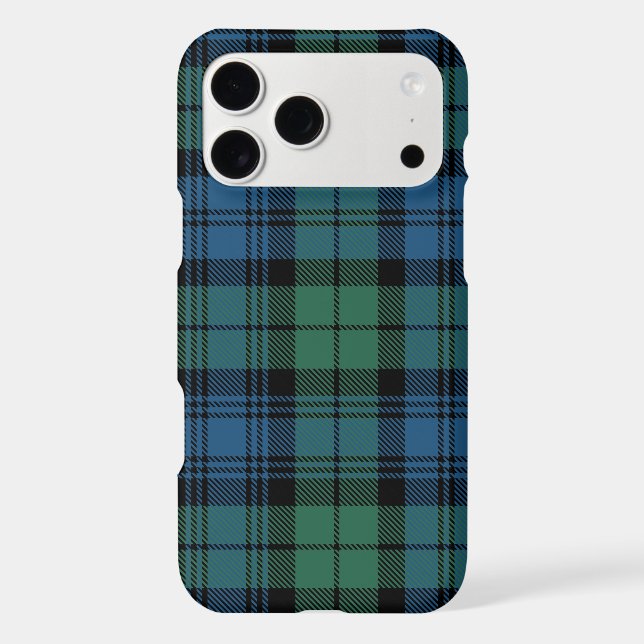 Rustic Plaid Green Campbell Tartan Elegant iPhone Case (Back)