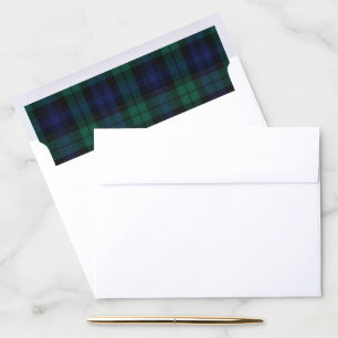 Rustic Plaid Green Tartan Envelope Liner