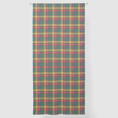 Rustic Plaid Green Yellow Buchanan Tartan Sheer Curtains