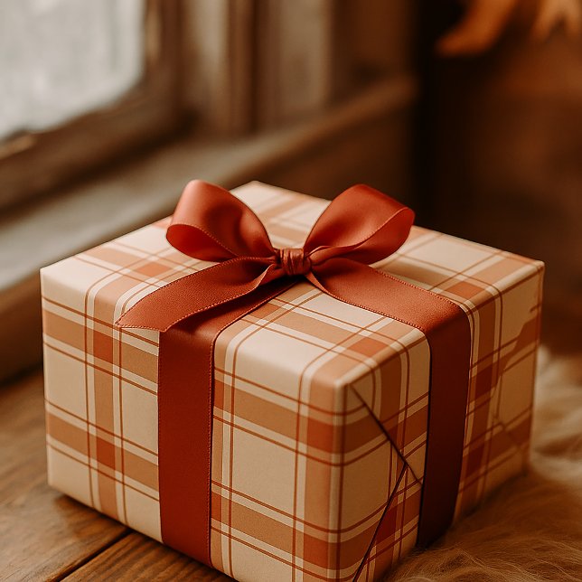 Rustic Plaid Grid Seamless Fall Pattern Wrapping Paper (Creator Uploaded)