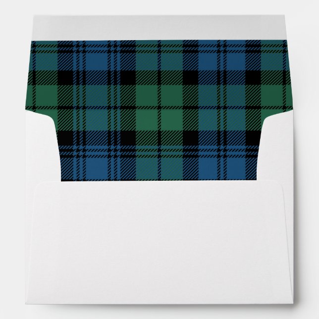 Rustic Plaid Holiday Campbell Tartan Envelope (Back (Bottom))