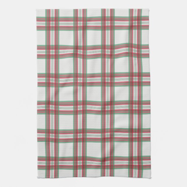 Rustic Plaid Holiday Christmas Kitchen Towel (Vertical)