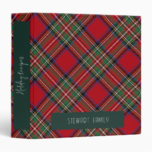 Rustic Plaid Holiday Recipes Stewart Tartan 3 Ring Binder