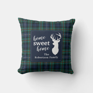 Rustic Plaid Holidays Robertson Family Tartan Throw Pillow