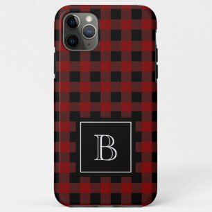 Rustic Plaid Lumberjack Buffalo Custom Monogram iPhone 11 Pro Max Case
