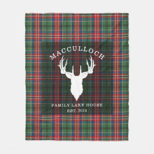 Rustic Plaid MacCulloch Family Tartan Fleece Blanket