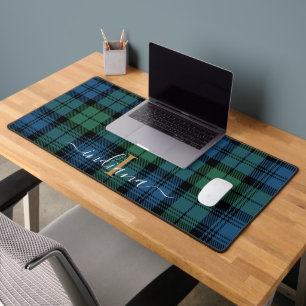 Rustic Plaid Monogram Classic Campbell Tartan Desk Mat