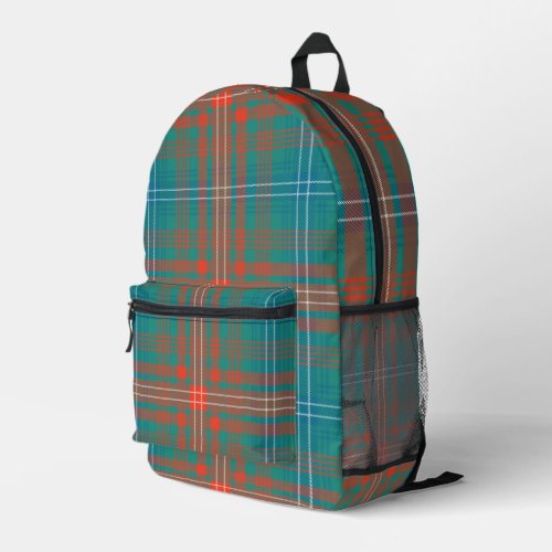 Rustic Plaid Orange Wilson Tartan Printed Backpack