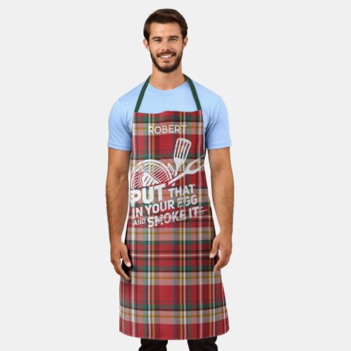 Rustic Plaid Personalized Elegant Chef Apron