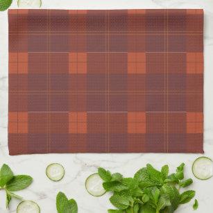Rustic Plaid Personalized Log Cabin Bear Kitchen Towel