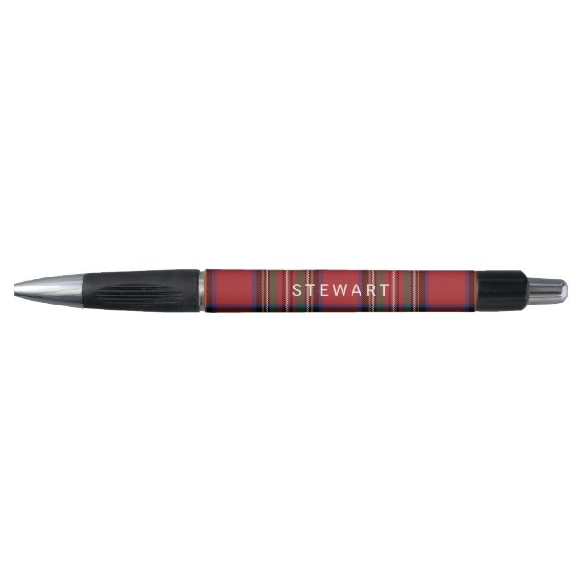 Rustic Plaid Red and Green Stewart Tartan Pen (Front)
