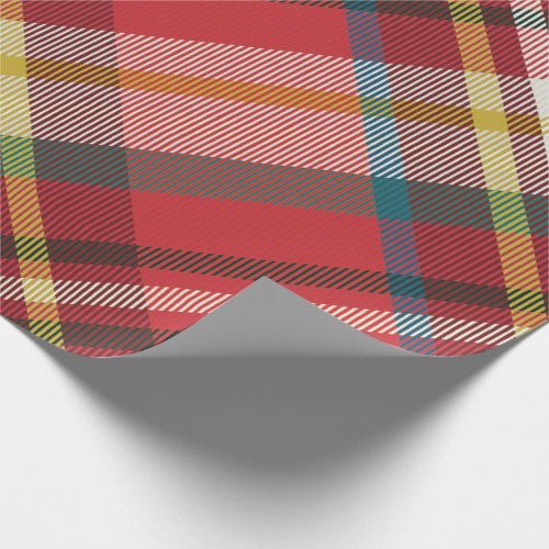 Rustic Plaid Red Christmas Wrapping Paper