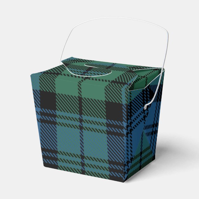 Rustic Plaid Red Green Campbell Tartan Favor Boxes (Front Side)