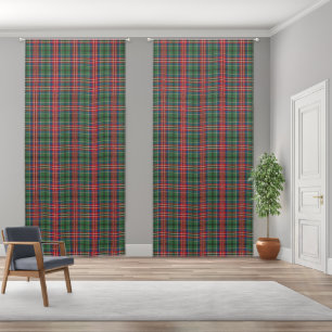 Rustic Plaid Red Green Check MacCulloch Tartan Blackout Curtains