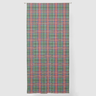 Rustic Plaid Red Green Checkered MacCulloch Tartan Sheer Curtains