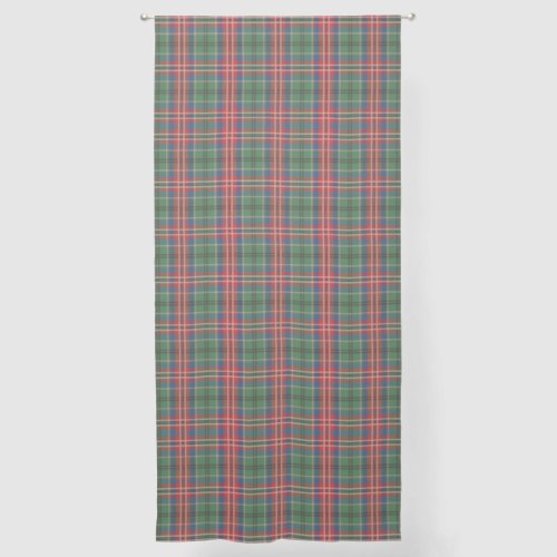 Rustic Plaid Red Green Checkered MacCulloch Tartan Sheer Curtains