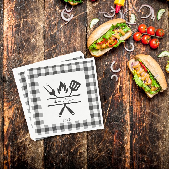 Rustic Plaid Rehearsal Dinner Paper Napkin (Creator Uploaded)