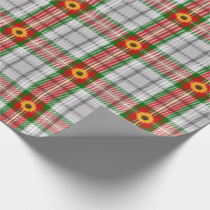 Rustic Plaid Sunflower Vintage Gift Wrapping Paper