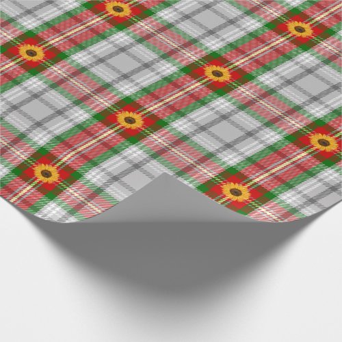 Rustic Plaid Sunflower Vintage Gift Wrapping Paper