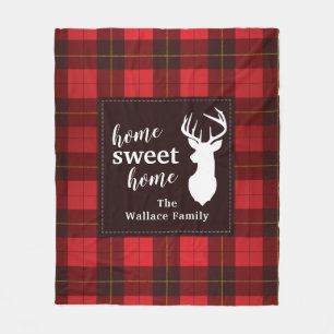 Rustic Plaid Sweet Home Farmhouse Wallace Tartan Fleece Blanket