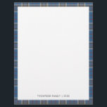 Rustic Plaid Tartan Elegant Letterhead<br><div class="desc">Easily add your name and year by clicking the "Personalize" button. Perfect for any occasion,  this letterhead features rustic plaid Thompson Tartan with modern typography that you can easily change.</div>