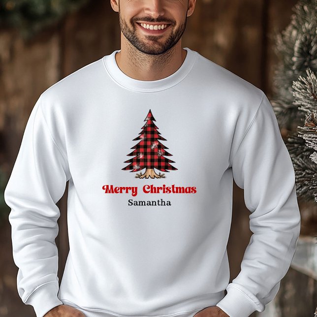 Rustic Plaid Tree Christmas Hoodie Farmhouse Style (Rustic Plaid Tree Christmas Hoodie Farmhouse Style)