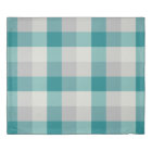 Rustic Plaid Turquoise Gray Beige
