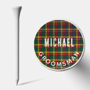 Rustic Plaid Wedding Favors Groomsman Tartan Golf Tees