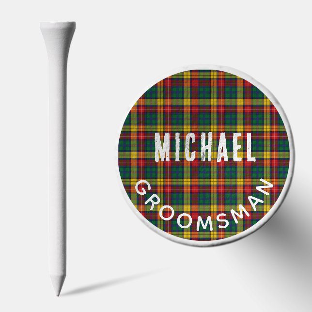 Rustic Plaid Wedding Favors Groomsman Tartan Golf Tees (Combo)