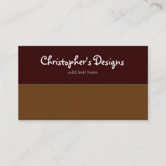 Rustic Plaid with Chocolate Brown Business Card