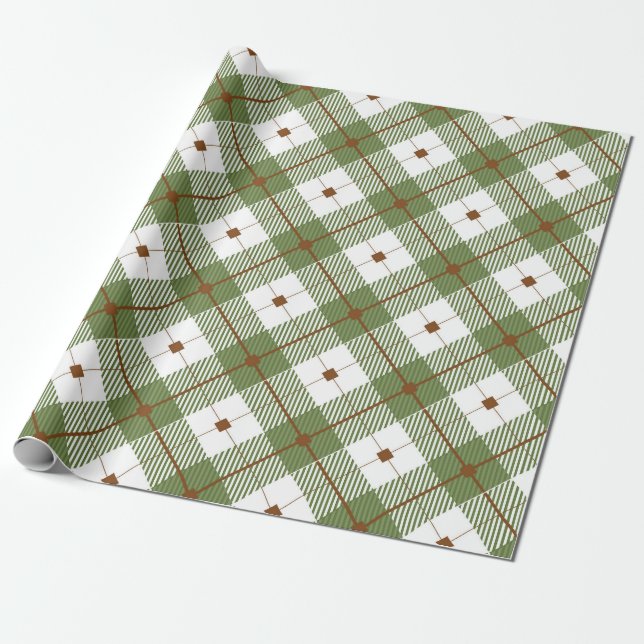 Rustic Plaid Wrapping Paper (Unrolled)