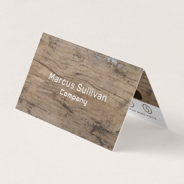 Rustic Plain Wood Double Loyalty Business Card Zazzle