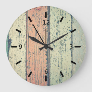 Rustic Plank Wall Art Large Clock