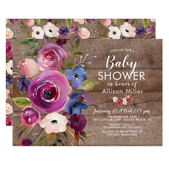 rustic flower baby shower