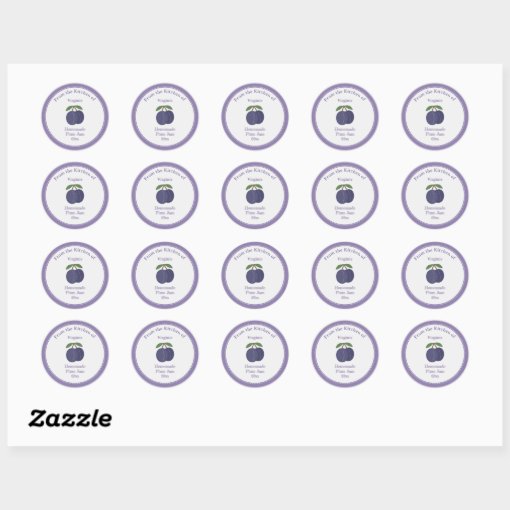 Rustic Plum Jam Label Sticker | Zazzle