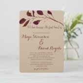 Rustic Plum | We love because He first loved us Invitation (Standing Front)